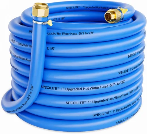 Vista 7 de SPECILITE Manguera de agua de jardín caliente/fría de 5 pies x 1 pulgada, -50 ℉ a 190 ℉, resistente, flexible, explosión de 605 psi, ligera, tubo