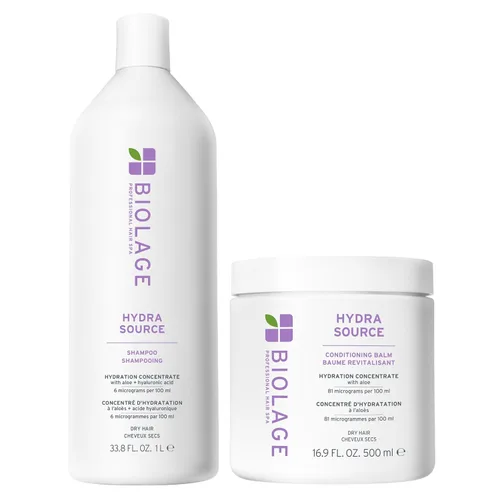 Vista 12 de Biolage Hydra Source Shampoo & Conditioning Balm Set - Deeply Hydrates & Moisturizes Dry Hair, Infused with Fermented Aloe & Micro-Filtered