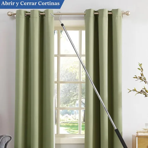 Vista 7 de Poste con Gancho para Ropa, Gancho Extensor para Colgar Ropa, Luces y Plantas, Extensible de 35" a 50", Hecho de Tubo de Acero Inoxidable con Mango