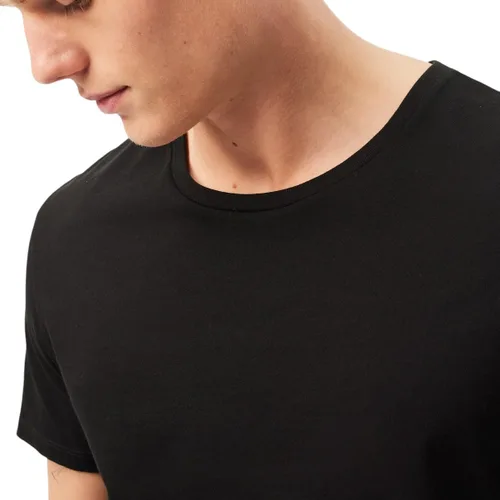 Vista 2 de Lacoste Camiseta de cuello redondo de ajuste regular 100% algodón para hombre, paquete de 3