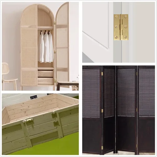 Vista 7 de dophee 4 mini bisagras de latón puro, bisagras plegables a tope para cajón, armario, puerta, joyero, muebles de madera, 2.5 pulgadas