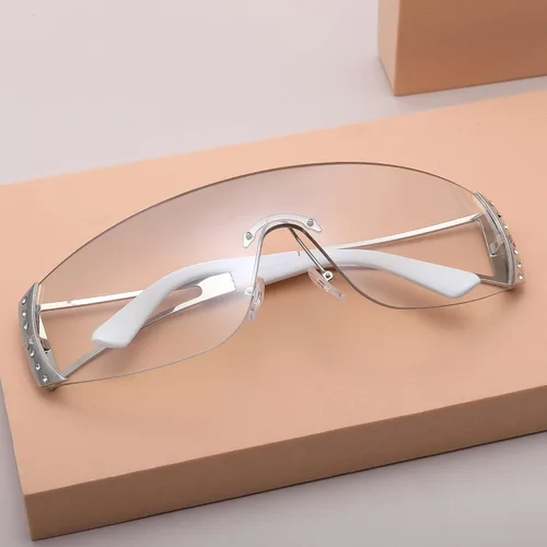 Vista 7 de Pro Acme Y2K - Gafas de sol sin montura envolventes con diseño de estrella, de gran tamaño, de 2000 S