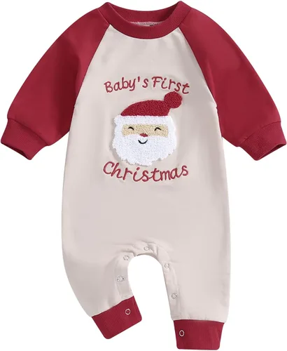 Vista 69 de FYBITBO Ropa de bebé niño niña Santa manga larga mono mameluco recién nacido primera Navidad traje de una pieza