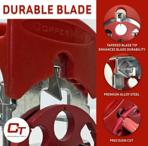 Vista 2 de CopperMine Herramienta manual de pelado de cables - Máquina pelacables portátil de mano para cables de chatarra y cables de hasta 7/16 pulgadas