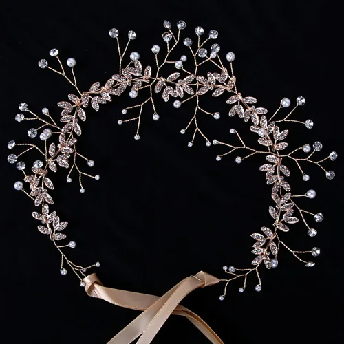 Vista 4 de Diadema de diamantes de imitación de los años 20 para novia, accesorios de los años 20 para mujeres, novias de boda, color dorado