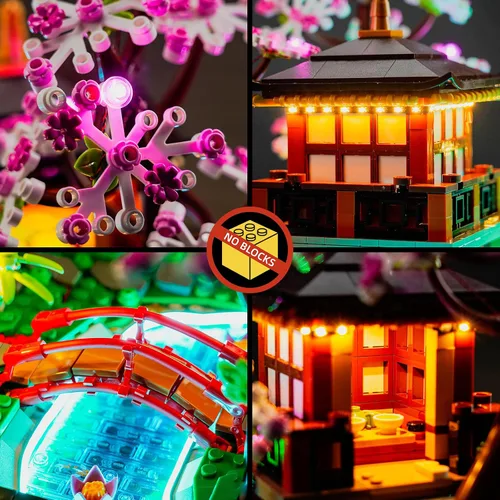 Vista 7 de BrickBling Kit de luces LED compatible con el set de construcción Lego Tranquil Garden 10315 (solo luces), iluminación creativa para Lego Zen Garden