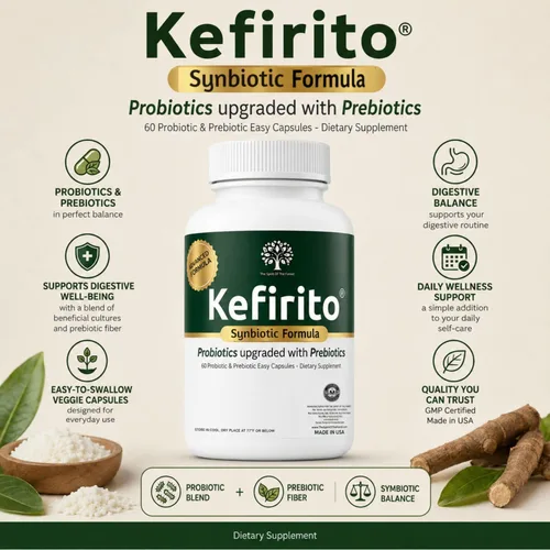 Vista 9 de Spirit of The Forest Kefirito Daily Synbiotic Probiotic Prebiotic 60ct