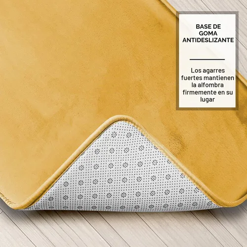 Vista 5 de Clara Clark tapete para baño, regadera o tina, de gomaespuma, negro, antiderrapante Camel Oro
