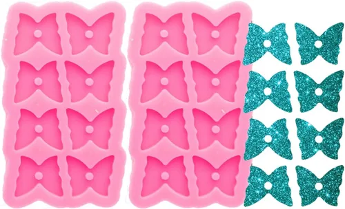 Vista 20 de 4 piezas de moldes de tachuelas de resina de silicona brillantes en forma de garitas de Puerto Rico para manualidades de resina epoxi y joyería DIY