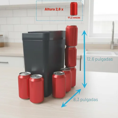 Vista 5 de Yatmung - Cubo de basura sin contacto para baño, cubo de basura inteligente de 2.5 galones con sensor de movimiento, papelera delgada con tapa