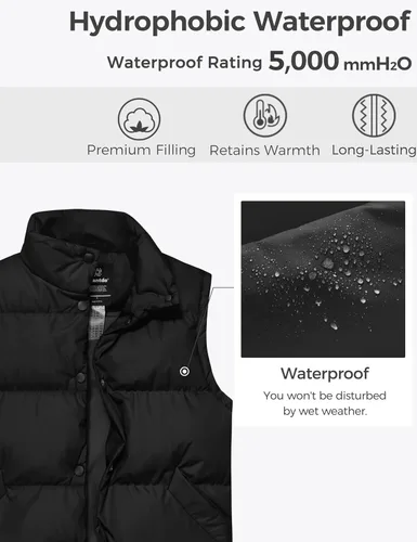 Vista 4 de wantdo Chalecos acolchados para mujer, chaleco grueso de invierno, ropa de abrigo, chaleco acolchado cálido