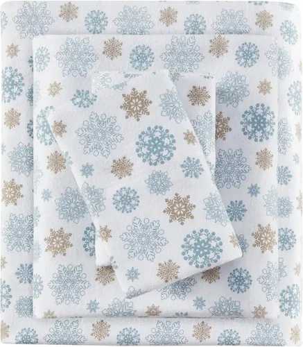 Vista 19 de True North by Sleep Philosophy - Juego de sábanas de franela, 100% de algodón, cómodo, bonito y muy suave, bolsillo elástico para colchones de hasta
