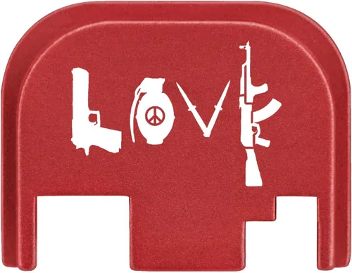 Vista 27 de NDZ Performance Gen 1-4 Rear Slide Cover Plate for Glock 9mm .40 .357 .45 Laser Engraved Popular Images in Black Aluminum - Choose Image