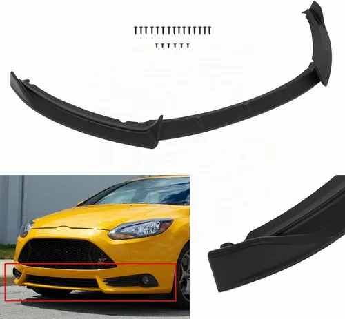 Vista 8 de SCITOO Alerón de borde de parachoques delantero mate negro para Ford Focus ST años 2013-2014 - Spoiler frontal de polipropileno