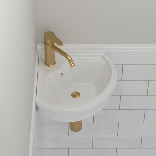 Vista 19 de Fregadero redondo de cerámica blanca de 13 pulgadas con forma ovalada de porcelana sobre mostrador, fregadero de arte moderno Beslend 13 Inch