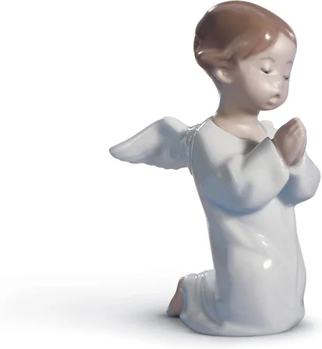 Vista 2 de LLADRÓ Figura de ángel soñando. Figura de ángel de porcelana.
