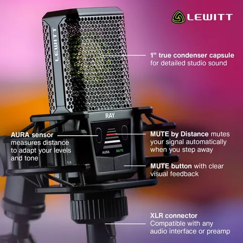 Vista 8 de LEWITT Micrófono de condensador RAY XLR con auto