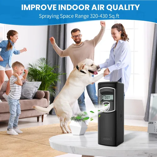 Vista 8 de Dispensador de fragancia automático LCD SVAVO - Dispensador de ambientador automático en aerosol programable, montaje en pared/independiente, ABS