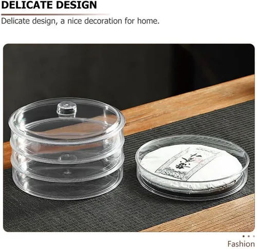 Vista 3 de Cabilock Contenedor para pan de pan, caja de almacenamiento de té de hojas sueltas, acrílico, transparente, apilable, caja de té PU, contenedor