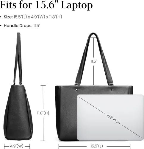 Vista 5 de befen Bolso Tote de Trabajo para Laptop de Cuero Genuino para Mujeres Damas Totes Bolsos de Hombro Carteras Bandolera Bolso de Mano