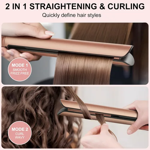 Vista 5 de Mini plancha plana, mini plancha de pelo de cerámica para cabello corto, rizos y flequillo, planchas planas pequeñas de doble voltaje para viajes