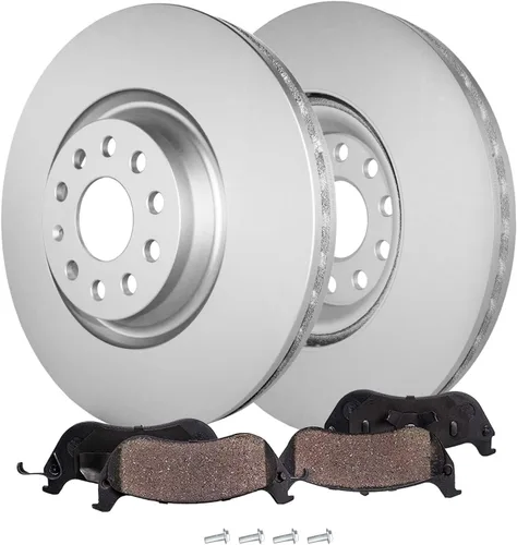 Vista 30 de Detroit Axle - Kit de frenos para Ford Transit Connect 2018 2019 2020 2021 2022 2023, rotores de freno de disco, pastillas de freno de cerámica