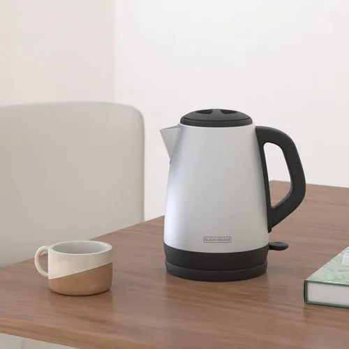 Vista 2 de BLACK+DECKER Hervidor eléctrico inalámbrico de 1.7L, KE1700SD, ebullición rápida, apagado automático, acero inoxidable