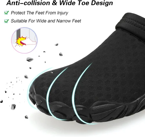 Vista 7 de shopUAL Zapatos de agua para mujer sandalias de meter para mujer sandalias casuales para exteriores zapatos de agua para playa natación piscina
