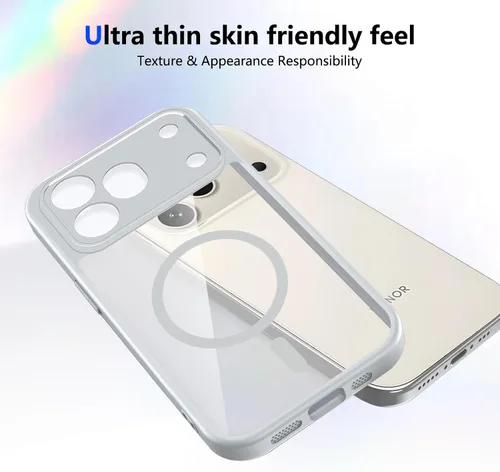 Vista 736 de Funda magnética transparente compatible con Xiaomi 17T, color negro 2 en 1 PC + TPU cubierta de teléfono a prueba de golpes, carcasa protectora