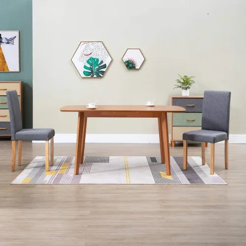 Vista 10 de 2-Pack Black Fabric Dining Chairs with Rubber Wood Frame, Modern Farmhouse Accent Chairs for Kitchen Dining Room, Comfortable Upholstered Seats