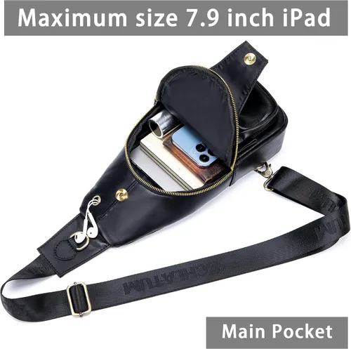 Vista 148 de LUKZIJAES Bolso bandolera de cuero genuino para hombre