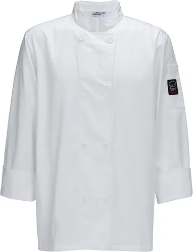 Vista 2 de WINCO Chaqueta de chef negra, talla S