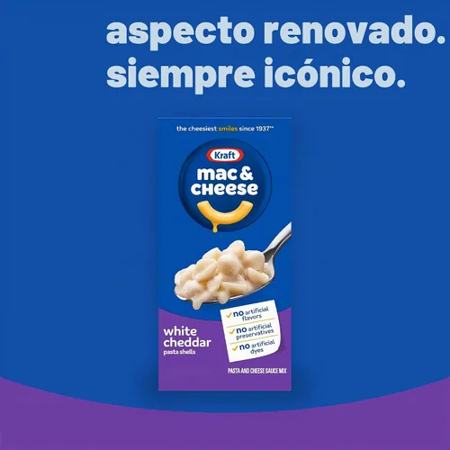Vista 4 de Cena Kraft para macarrones con queso, sabor cheddar blanco, 7.3 onzas