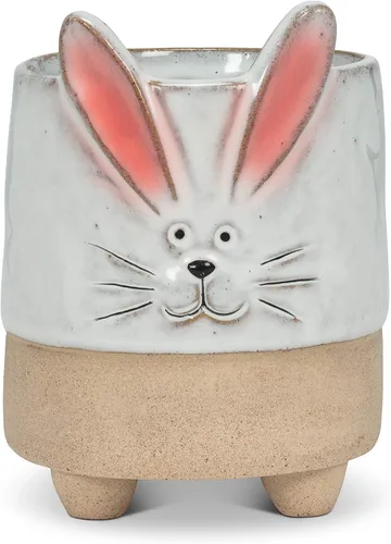 Vista 22 de Abbott Collection - Maceta de gres con gato en patas - Grande (12.7 cm de alto) Gres, gris, 5 "H