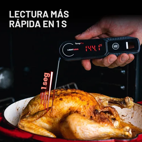 Vista 3 de TempPro TempSwift - Termómetro digital para carne de lectura instantánea de Negro