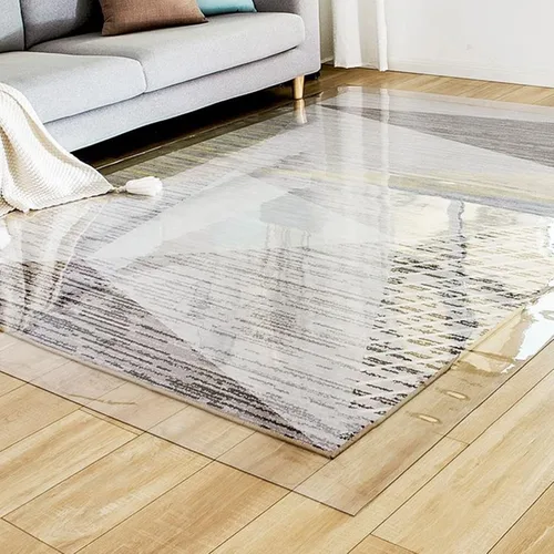 Vista 9 de Protector de escritorio transparente de PVC, cubierta de plástico de 1/0.059 in de grosor, impermeable, resistente al aceite, mantel rectangular