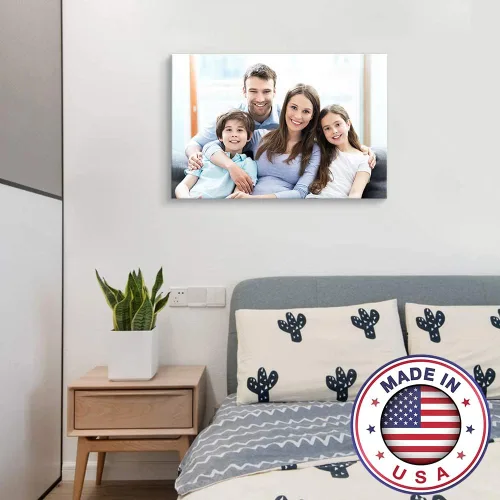 Vista 2 de Signford, impresiones en lienzo a medida, póster personalizado de viaje, arte de pared con tus fotos en marco de madera