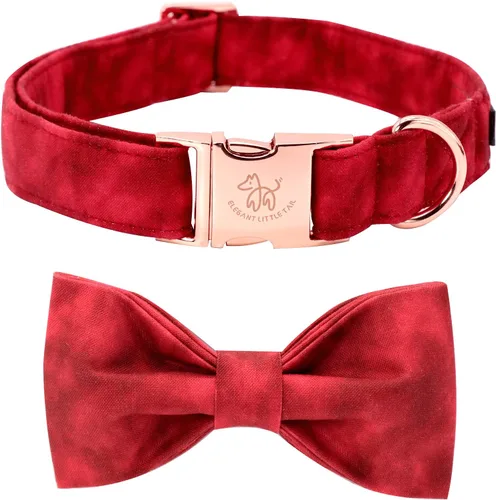 Vista 40 de Elegant little tail - Collar de otoño para mascotas con corbatín, lindo collar de Halloween con estampado de flores y calabaza para cachorros