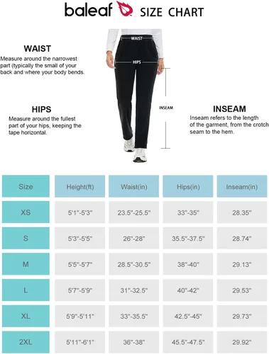 Vista 6 de BALEAF Pantalones de forro polar para mujer, térmicos, para invierno, ligeros, con cintura elástica, con bolsillo
