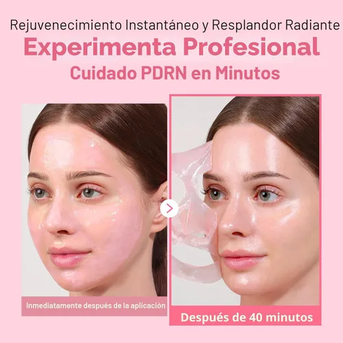 Vista 2 de TOSOWOONG Real Pink PDRN Fit, máscara de envoltura de ADN de salmón, 12 péptidos, mascarilla facial de colágeno hidrolizado para elasticidad