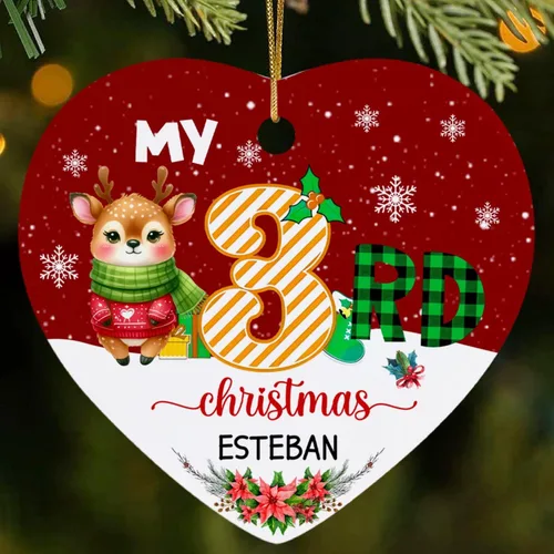 Vista 13 de Adorno de primera Navidad en nuestro nuevo hogar, adorno para el primer hogar 2025, decoración personalizada para colgar en el árbol de Navidad