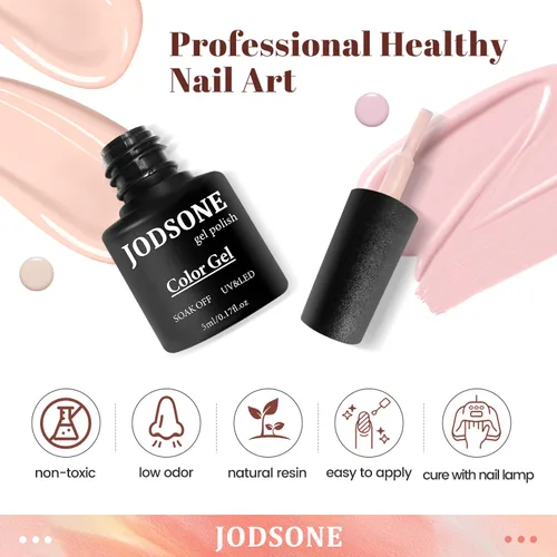 Vista 4 de JODSONE Juego de 23 esmaltes de uñas de gel con base, capa superior brillante y mate, multicolor, de larga duración, adecuado para todas