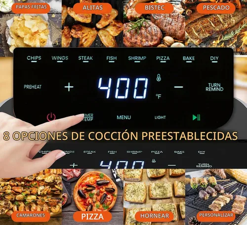 Vista 7 de Freidora de aire de 4 cuartos con ventana transparente, cesta antiadherente para freidora de aire de múltiples operaciones, apta para lavavajillas