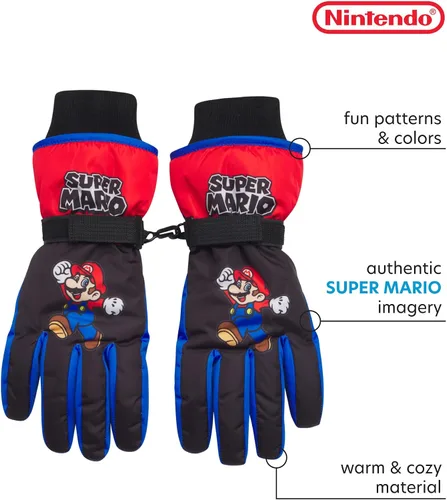 Vista 2 de Nintendo Guantes de esquí de Mario Bros. - Guantes de esquí de Super Mario Bros. (2-7)