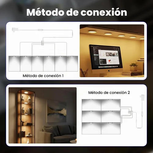 Vista 5 de Cefrank - Luces LED inteligentes de disco, paquete de 6, iluminación WiFi
