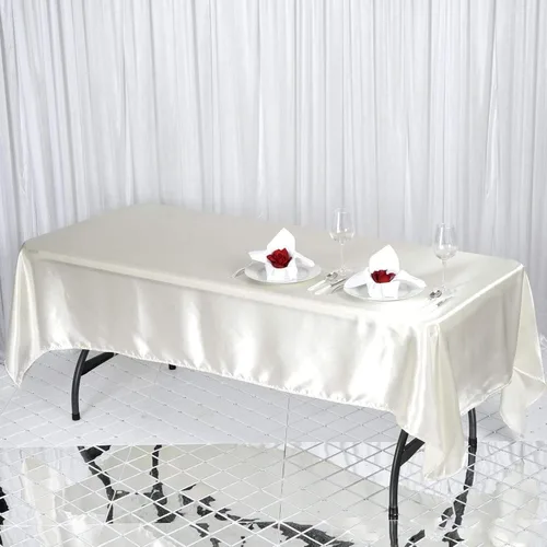 Vista 14 de BalsaCircle Mantel rectangular de satén negro de 60 x 102 pulgadas para bodas, fiestas, recepciones, eventos, cocina, comedor