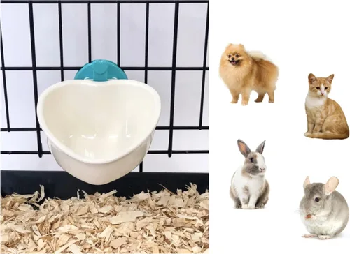 Vista 4 de Choco Nose Tazón de comida extraíble patentado en forma de corazón para perros, cachorros, conejos, gatos, cobayas, chinchillas, pájaros, plato