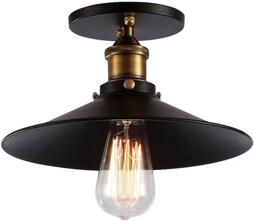 Vista 3 de Veemoon Lámpara de techo industrial semi empotrada Retro Farmhouse Candelabro Lámparas de techo de metal antiguo rústico para vestíbulo pasillo
