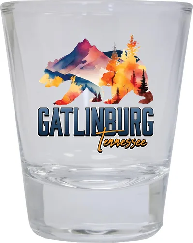 Vista 11 de Gatlinburg Tennessee Souvenir - Vaso de chupito redondo de 1.5 onzas, color verde Verde C