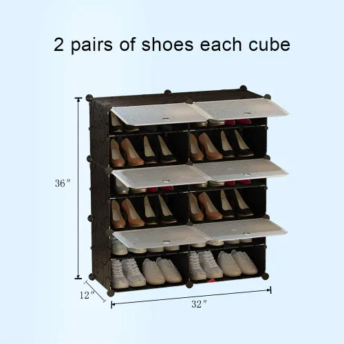 Vista 2 de KOUSI Organizador portátil para zapatos, 192 pares, estante de torre, soporte de gabinete de almacenamiento expandible para tacones, botas